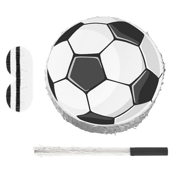 COOPHYA Soccer Ball Pinata for Birthday Party Use Includes Blindfold and Stick Easy Hanging Durable Paper Material