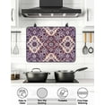 thumbnail image 5 of Stove Top Covers for Electric Stove 24x21 Inches, Purple Boho Heat Insulation Fireproof Glass Cooktop Protector, Farmhouse Ethnic Abstract Floral Pattern Countertop Stovetop Cover for Kitchen, 5 of 8