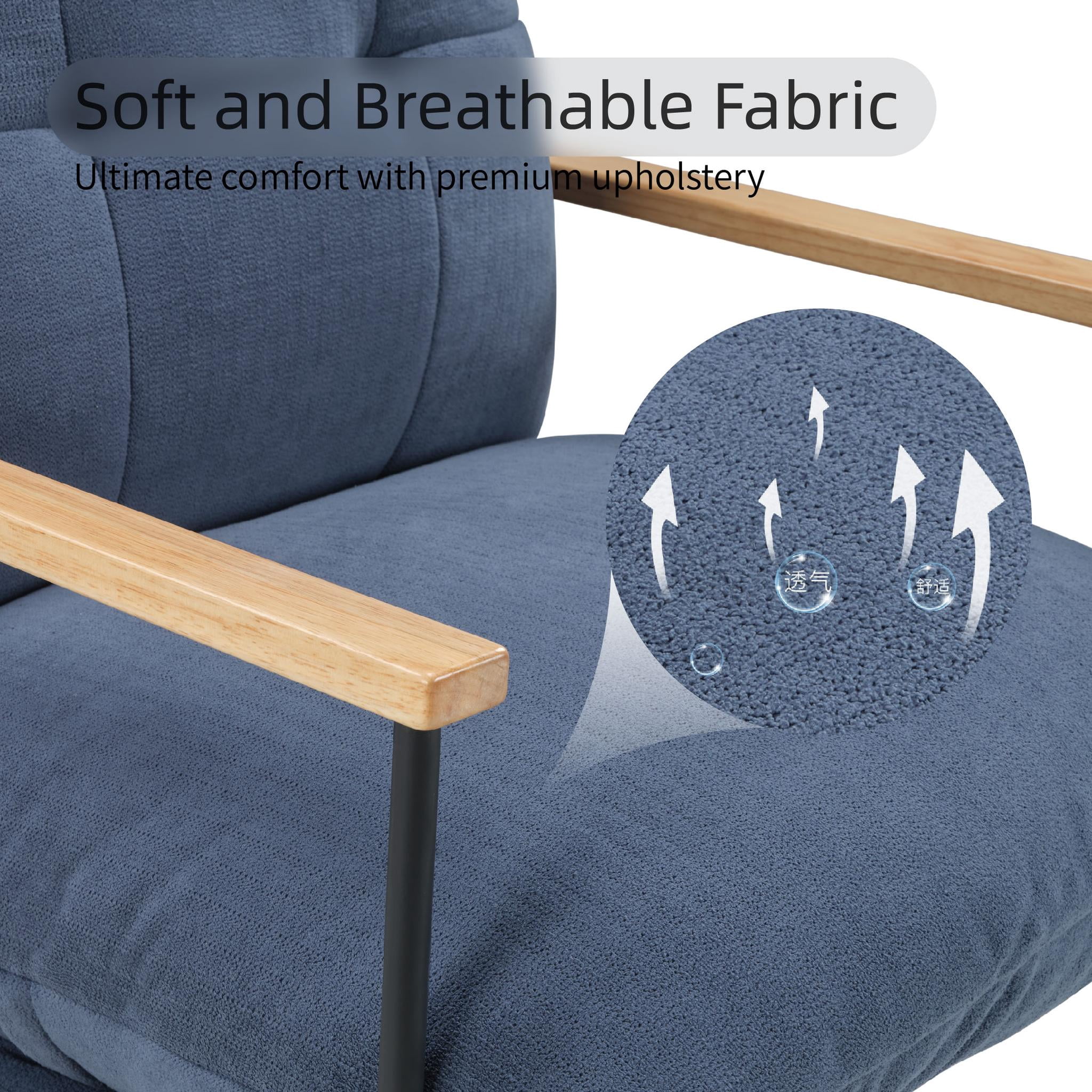 Howcool Sling Accent Chair, Comfy Vanity Chair with Removable Cushion and Storage Bag for Living Room, Bedroom, Office