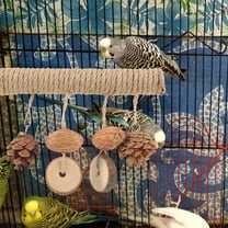 EXHUMKY Solid Wood Cockatiel Toys Assorted Color Chewing 1Pack