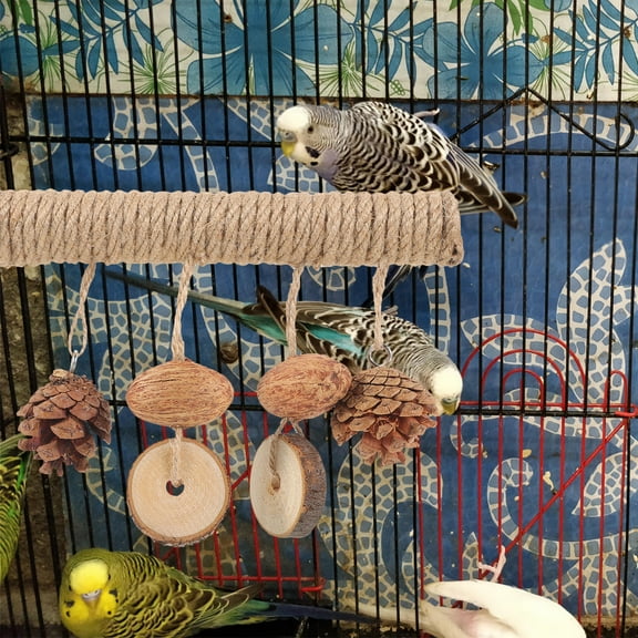 EXHUMKY Solid Wood Cockatiel Toys Assorted Color Chewing 1Pack