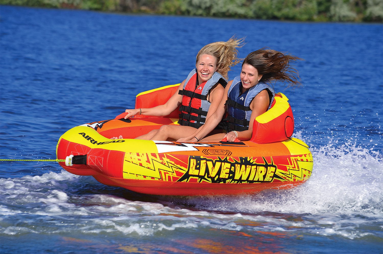 Towable Tube Rope 2 Person Rider Tow Float Inflatable Water Ski Boat Sport New 