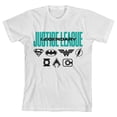 thumbnail image 6 of The Justice League Legendary with Hero Logos Youth Boy's White T-Shirt-Medium, 6 of 7