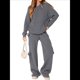 thumbnail image 1 of Conjunto de Dos Piezas de Pijama y Pantalón de Felpa de Larga para Mujer. Incluye: Suéter, Pantalón y Traje Informal. Gris XL, 1 of 10