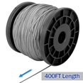 thumbnail image 2 of KEILEOHO Cuerda de alambre de acero inoxidable 1/16 de 400 pies Cable de acero inoxidable 304 Cables de avión con núcleo de 7 x 7 hilos Tensión de rotura 368 libras con 20 piezas Manga de aluminio en, 2 of 5