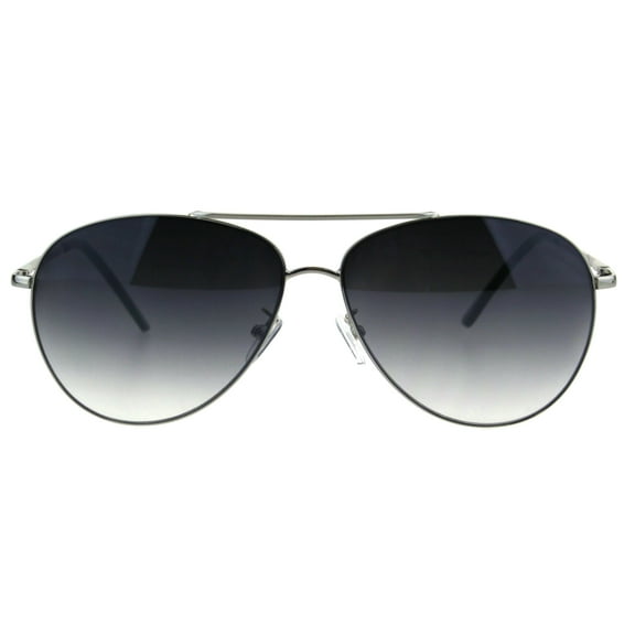 Mens Classic Tear Drop Metal Rim Pilots Officer Sunglasses Silver Smoke