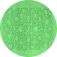 thumbnail image 1 of Ahgly Company Indoor Round Oriental Emerald Green Traditional Area Rugs, 7' Round, 1 of 4