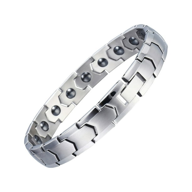 Pulsera magnética de acero inoxidable Pulsera de energía negativa Joyería para hombres Pulsera de terapia magnética