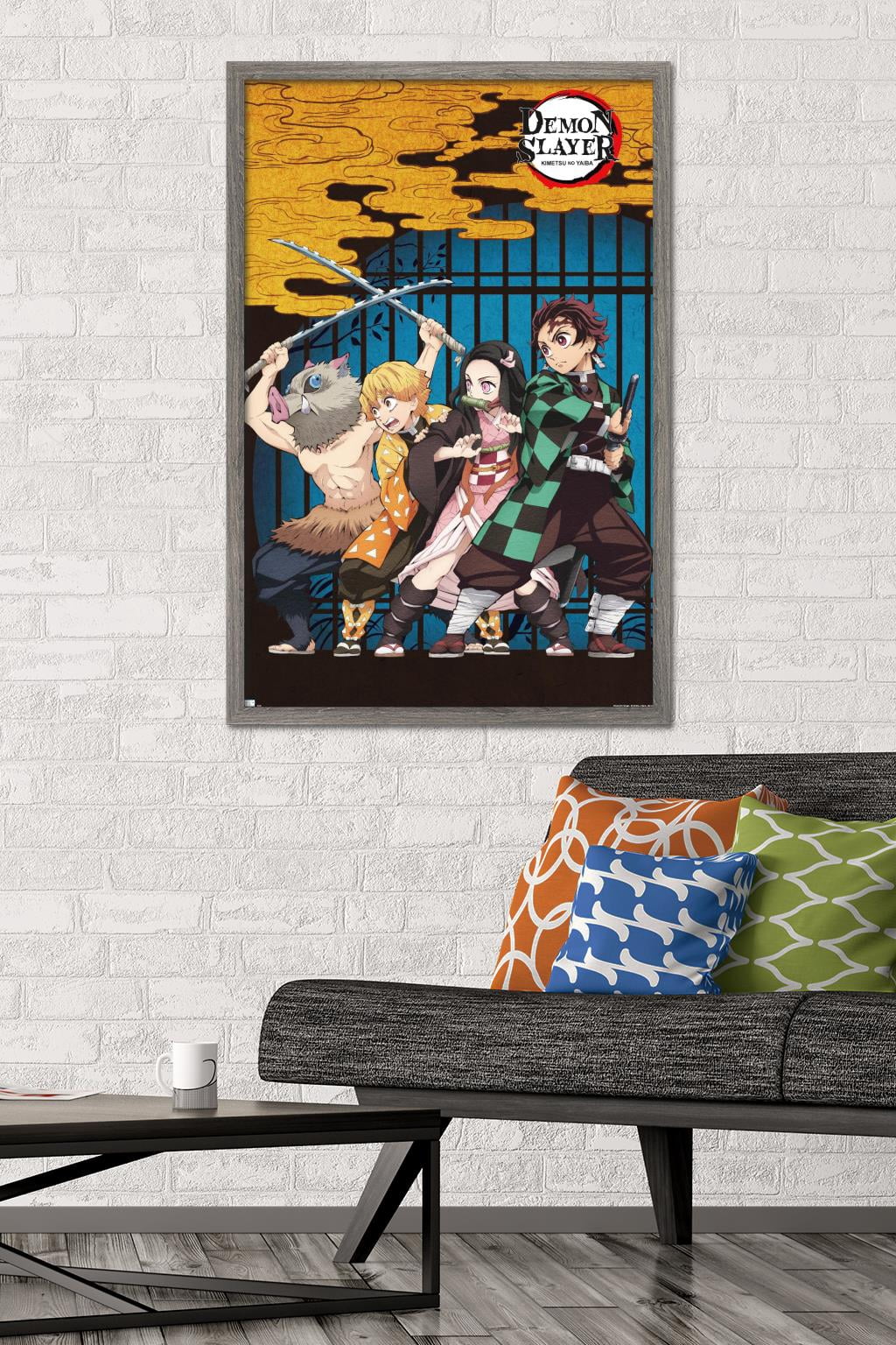 Demon Slayer - Group Art Wall Poster, 22.375" x 34" Framed