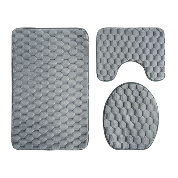 Bathroom Sets Foam Bath Mat Set Bathroom Rugs for 3 Pcs Toilet Mats Soft Comfortable Water Absorption Nonslip Thickmachine Washableeasier To Dry