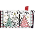 thumbnail image 1 of Cubierta de buzón con diseño de árboles de Navidad, magnética, tamaño estándar, 21 x 18 pulgadas, copos de nieve navideños, cuadros de búfalo, decoración decorativa para buzón, decoración para, 1 of 8