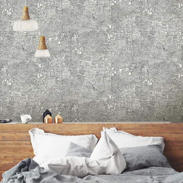 Roommates Awning Stripe Neutral Peel Stick Wallpaper Walmart Com Peel And Stick Wallpaper Striped Wallpaper Decorating Solutions