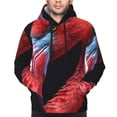 thumbnail image 2 of Bingfone Closeup Red Flamingo Portrait Men's Drawstring Hoodie Long Sleeve Pocket Sweatshirts-Large, 2 of 6