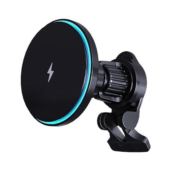 Saluqifa for Magnetic Car Mount Charger-15W Wireless Car Charger-Magnetic Car Phone Holder for Dash Air Vent-LED RGB HandsFree Car Mount Fast Car Charger for iPhone 16 15/14/13/12 Pink