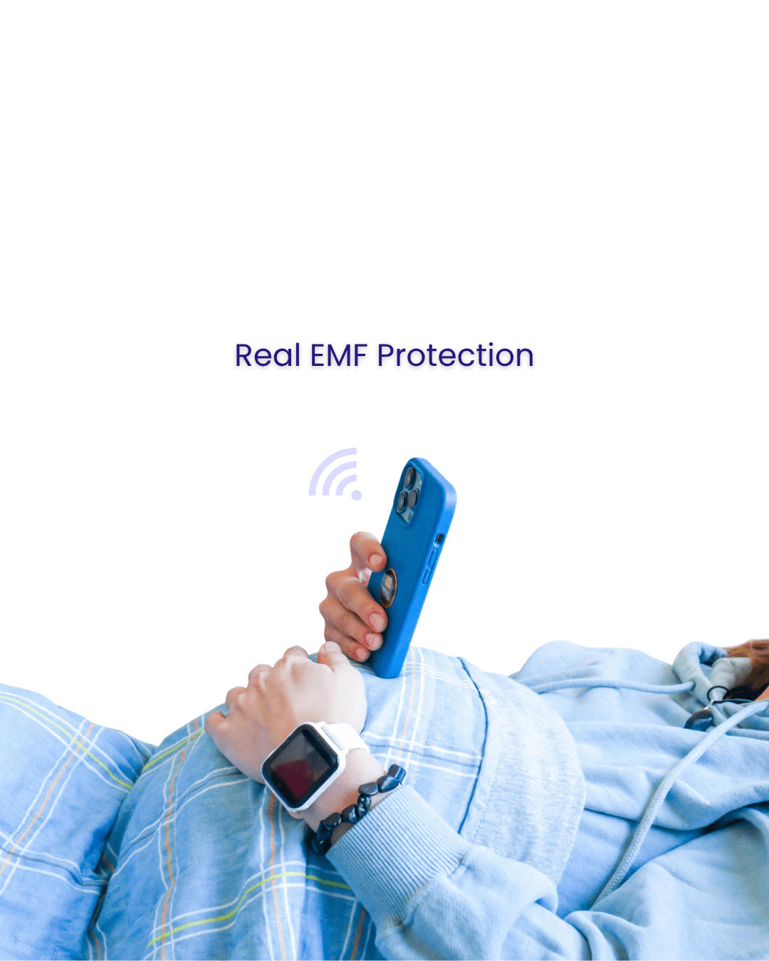 EMF Protection Health Blanket – Faraday & Cotton, 5G & RF Blocking, Wireless Signal Shielding, Ultra Soft, Blue