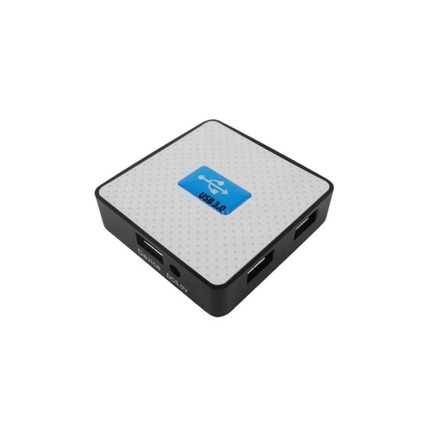 Cámara USB Hub Splitter 4 puertos USB3.0 Dock Expansor externo Estación de energía Adaptador de expansión de aleación de aluminio Caja de Juegos de teclado y mouse para computadora Blanco