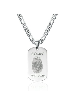 Gifts for Him - Personalized Dog Tag for Men - Necklace for Father - Mens Personalized Necklace
