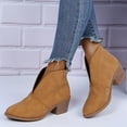 thumbnail image 6 of YLYL Womens Pointed Toe Ankle Boots V Cut Chelsea Booties Slip on Low Heel Dressy Western Booties, 6 of 9
