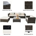 thumbnail image 5 of Costway 6PC Furniture Set Patio Sofa PE Gray Rattan Couch 2 Set Cushion Covers, 5 of 8