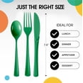 thumbnail image 2 of Crown Display 150-Piece Emerald Green Disposable Silverware - Green Plastic Cutlery Combo Set, 2 of 7