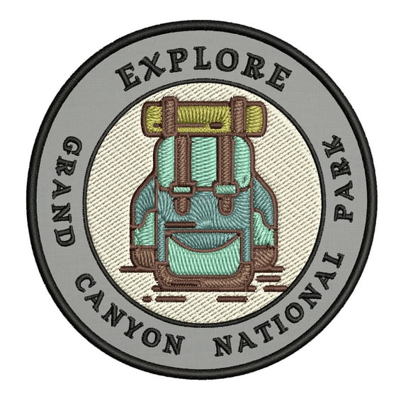 Explore! Grand Canyon National Park 3.5 Inch Iron Or Sew On Embroidered Fabric Badge Patch Seek Adventure, National Park Iconic Series