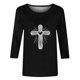 thumbnail image 4 of Xuyuer Women's Casual 3/4 Sleeve T-Shirts Round Neck Cute Tunic Tops Basic Tees Blouses Loose Fit Pullover, 4 of 5