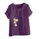 thumbnail image 4 of Camiseta suelta informal de verano con cuello redondo y manga corta con estampado de flores para mujer OAVQHLG3B Store  lin121212, 4 of 4