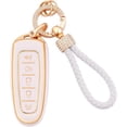 thumbnail image 1 of LAICAIW for Ford Key Fob Cover with Keychain Lanyard, 5 Buttons Soft TPU Keys Shells White Key Fob Cover Compatible with Ford Edge Focus Flex Explorer Taurus Lincoln MKS MKT MKX(Frd-5L), 1 of 6
