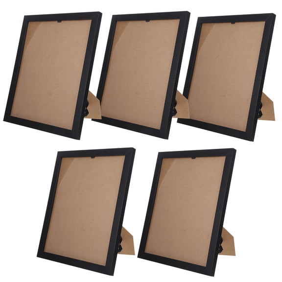 FELTECHELECTR 5Pcs Black Wood Picture Frame Stable Smooth Finish for Desktop Display