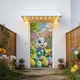 thumbnail image 5 of Tyidzon Easter Door Cover Banner, Colorful Bunny Egg Wreath Themed Porch Sign, Large Front Door Wall Backdrop for Indoor Outdoor Spring Party Decorations and Photo Booth Props, 71 x 35 inch, 5 of 6