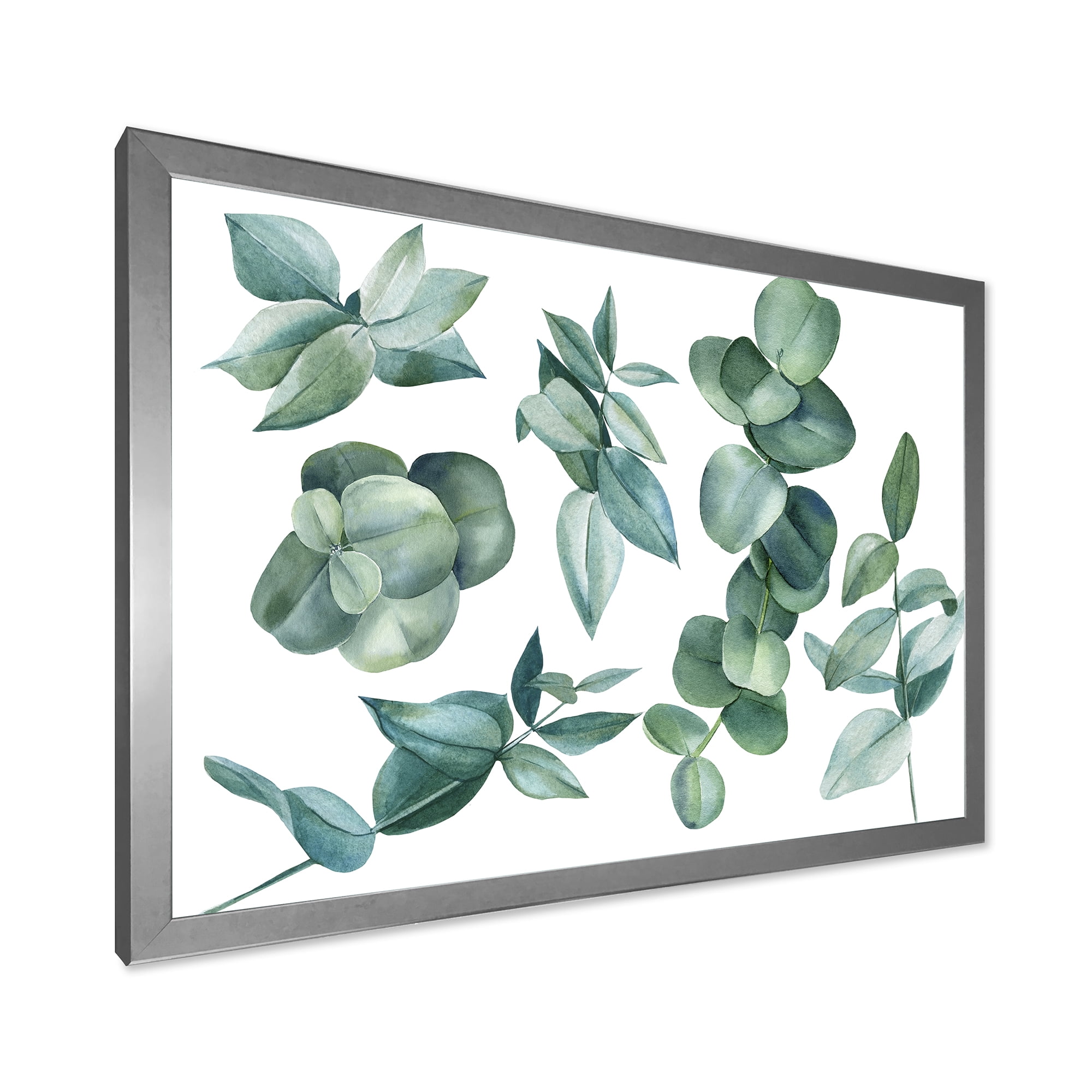 Designart 'Eucalyptus Leaves In Dark Green ' Traditional Framed Art Print