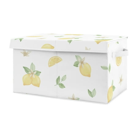 UPC: 0846480084877 | Lemon Floral Storage Fabric Toy Box by Sweet Jojo Designs