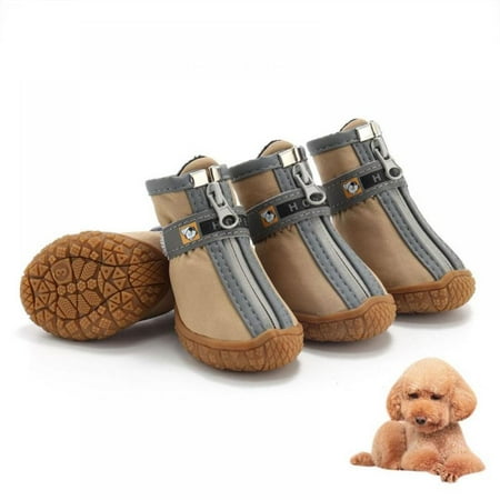 FYCONE Pet Dog Boots  Winter Waterproof Anti-skating Shoes  Outdoor Anti-Slip Booties for Small Dogs Cats Puppy