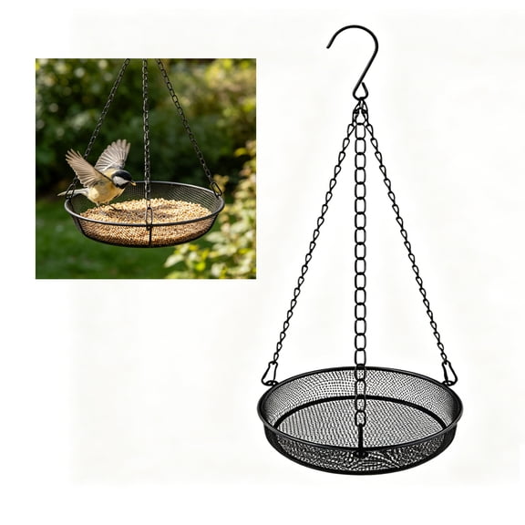 Naturace Bird Feeder Metal Mesh Outdoor Hanging Wild Birds Feeder For Garden Balcony Patio Birds Observation