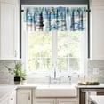 thumbnail image 3 of Nautical Curtain Valance for Windows Living Room Kitchen Farmhouse, Hawaiian Ocean Animal Teal Short Rod Pocket Tier Curtain Window Treatment, 1 Panel 54x18, 3 of 5