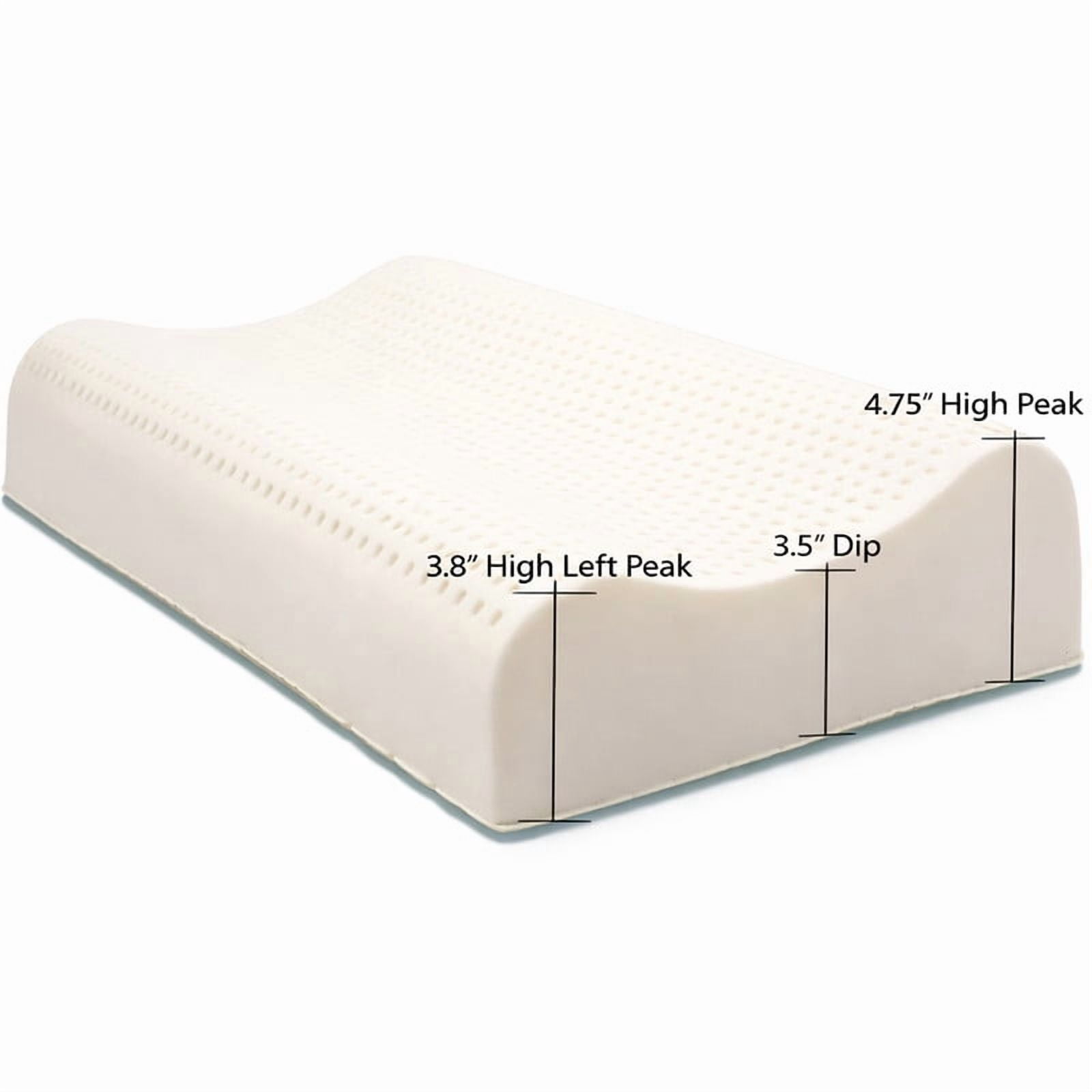 ORGANIC TEXTILES 100% Organic Latex Contour Pillow with Organic Cotton Cover - GOTS & GOLS Certified, Bed Pillow for Sleeping - (High Loft, Soft) - Pack of 1