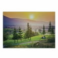thumbnail image 1 of Nature Cutting Board, Golf Resort Park in Spring Season Trees Sunset Hills and Valley End of the Day, Decorative Tempered Glass Cutting and Serving Board, Small Size, Multicolor, by Ambesonne, 1 of 1