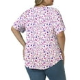 thumbnail image 3 of Plus Size Tee Shirts for Women 2025 V Neck Tops Fashion Short Sleeve Dressy Cute Floral Patterned Tunics Xl YH002, 3 of 6