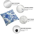 thumbnail image 4 of PIKWEEK  Chinoiserie Pillow Covers Set of 2, Vintage Chinese Dragon Decorative Throw Pillow Covers for Couch Sofa Home Decor Outdoor, Blue Dragon Chinoiserie Pillowcases Pack of 2, 4 of 6