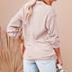 thumbnail image 2 of Blusa Manga larga Cuello en V Hilo con cremallera Color puro Camiseta casual de moda para mujer, 2 of 5