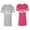 Men Heather / Women Pink, variant on To Infinity & Beyond Unisex Couple Matching Cotton Jersey style T-Shirt Contrasting stripes on sleeves (Men Heather / Women Heather) (Men L / Women XXL)