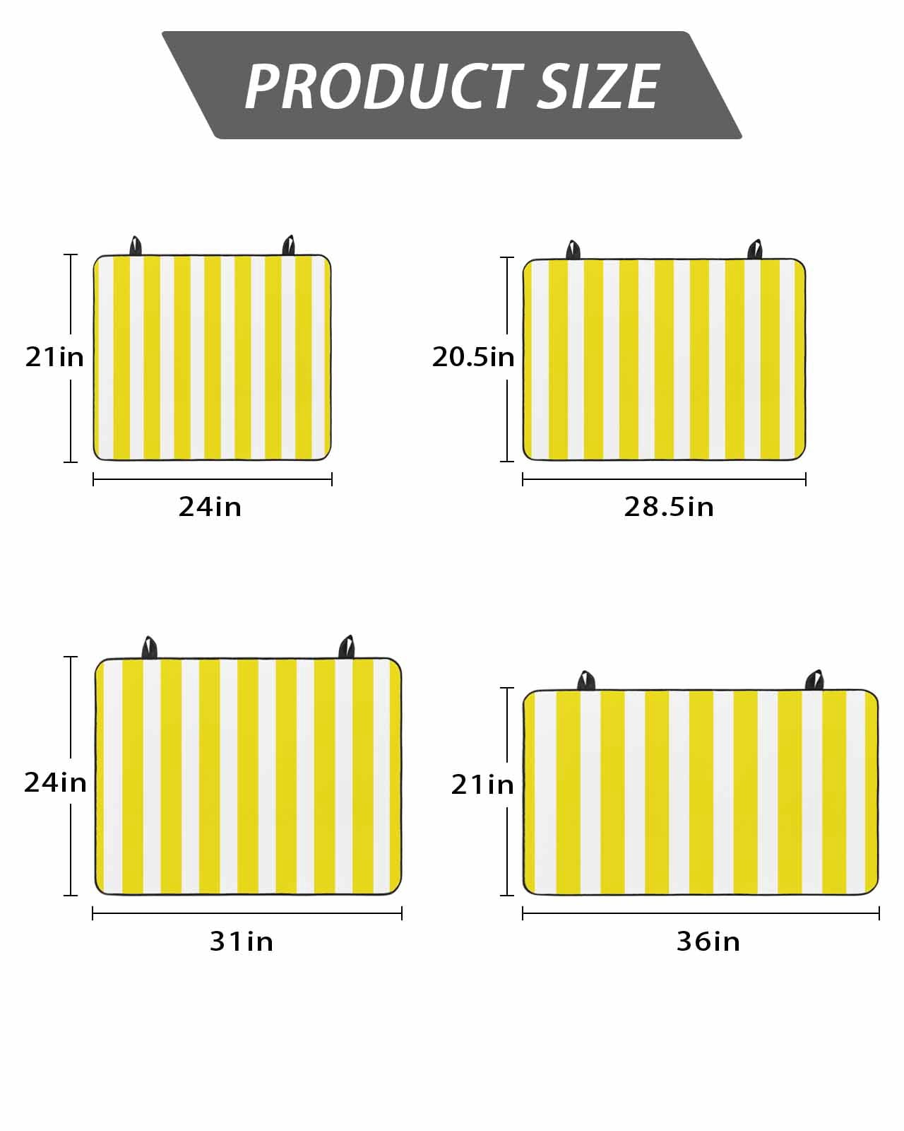 Stove Top Covers for Electric Stove, Yellow Striped Glass Stovetop Cover Protector, Modern Farmhouse Yellow White Stripes Induction Cooktop Protector Oven Mat for Kitchen Countertop 24"x21"