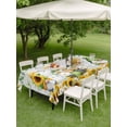 thumbnail image 3 of Spring Gnomes Outdoor Tablecloth - 60x84 Inch Rectangle Dining Table Cover, Botanical Yellow Flowers Leaves Wooden Plank Waterproof Outdoor Table Cloth with Umbrella Hole & Zipper for Picnic/Patio, 3 of 7