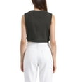 thumbnail image 3 of CHALECO CORTO SIN MANGAS DE DENIM CON BOTONES PARA MUJER INSPIRADO EN CHIC COLOR GRIS OSCURO, 3 of 6