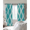 thumbnail image 3 of Teal Wave Blackout Curtains 72 Inches Long for Bedroom, Modern Abstract Art Farmhouse Thermal Insulated Room Darkening Black Out Window Curtain Panels Grommet Drapes for Living Room, 3 of 8
