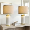 thumbnail image 5 of Oneach Modern Ceramic Table Lamps Set of 2 for Living Room Bedroom 24.5" Nightstand Bedside Lamps with Lamp Shades, 5 of 9