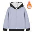 thumbnail image 7 of UAMVSH Girls Fleece Lined Unisex Hoodies Warm Full Zip up Hooded Jackets Fall Winter Long Sleeve Sweatshirts Tops with Pockets(11-12 Years,Gray), 7 of 7