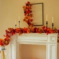 thumbnail image 4 of Sunxin Wreath 6Pcs Fall Maple Leaves Garland 5.6Ft Artificial Maple Autumn Garland Hanging Fall Vines Table Decorations Front Door Fall Decor Thanksgiving Decorations Decor Outs, 6* Garland, 4 of 8