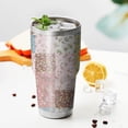 thumbnail image 4 of 30oz Pioneer Flower Floral Print Pattern Tumbler, Double Wall Vacuum Insulated Cup, BPA-Free Leak Proof Lid & Reusable Straws, Hot 12h, Cold 34h, 4 of 6