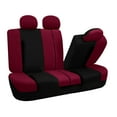 thumbnail image 5 of FH Group Light & Breezy Seat Covers for Auto, 3 Row 7 Seaters Full Set with Steering/Belt Pad Cover, Burgundy and Black, 5 of 7